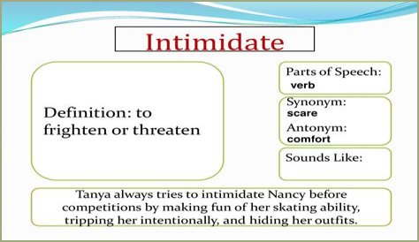 At does intimidate mean?